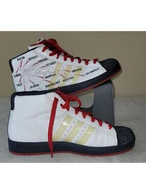 🔥 RARE FIND Adidas Original  Hard Shell Toe "Microphone" White  Mens 7.5 071539